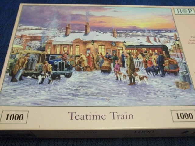 Preview of the first image of TEATIME TRAIN House of Puzzles 1000 piece jigsaw puzzle.
