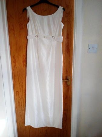 Image 3 of Satin off white wedding dress size 14