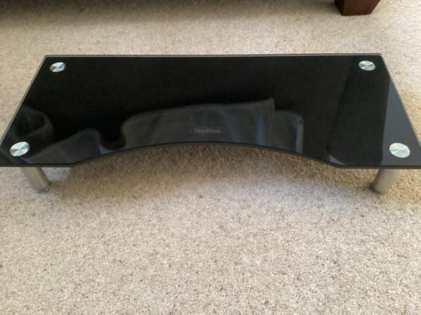 Image 1 of Black glass monitor stand by Von Haus