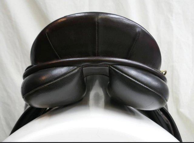 Preview of the first image of Second hand 18” wide Lovatt and rickets saddle.