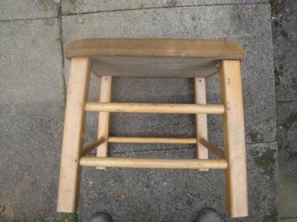 Image 2 of Large Stool / Table Suede Type Covering - Needs attention