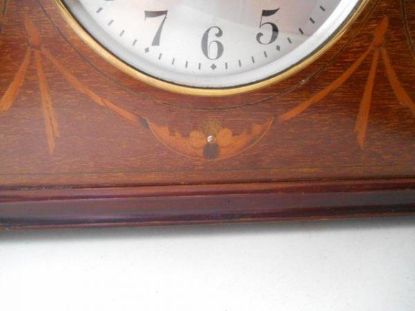 Image 3 of Napoleon Hat Inlaid Mantle Clock
