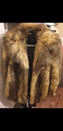 Image 2 of Faux Fur Coat asos size 12-14