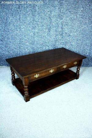 Image 52 of A TITCHMARSH & GOODWIN STYLE OAK TWO DRAWER COFFEE TEA TABLE
