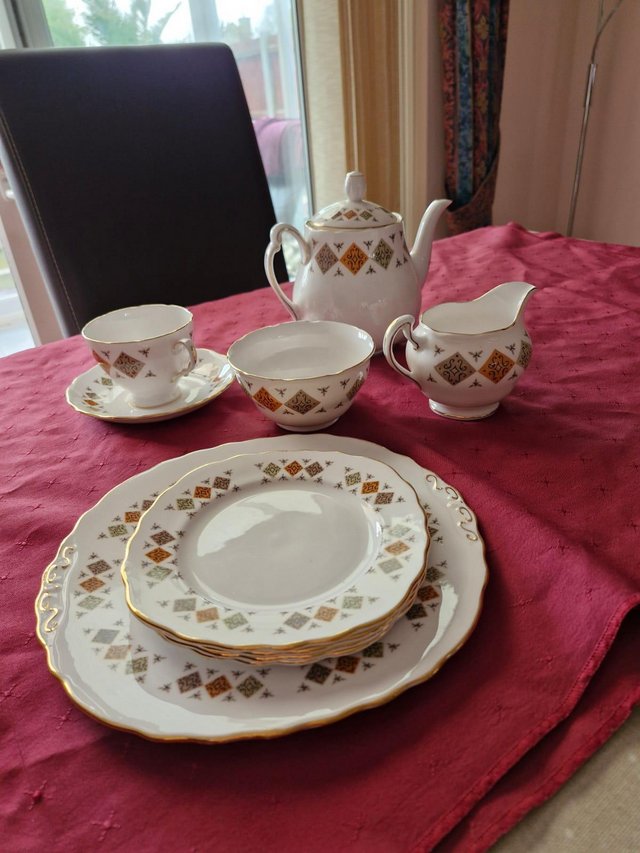 Preview of the first image of Vintage Colclough Crispin teaset.