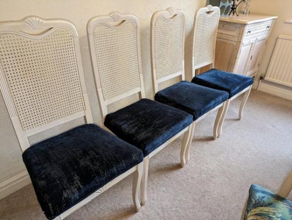 Image 3 of 6 Retro Vintage Dining Chairs With Rattan Backs
