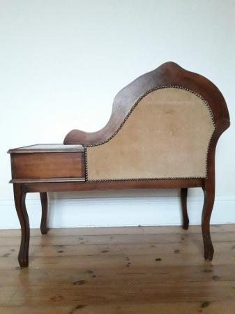 Image 2 of VINTAGE TELEPHONE TABLE SEAT WITH DRAWER