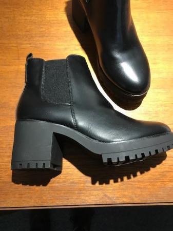 Image 3 of Ladies black boots with chunky heel - Brand new