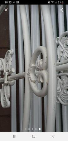 Image 4 of Cast iron metal double bed frame White colour