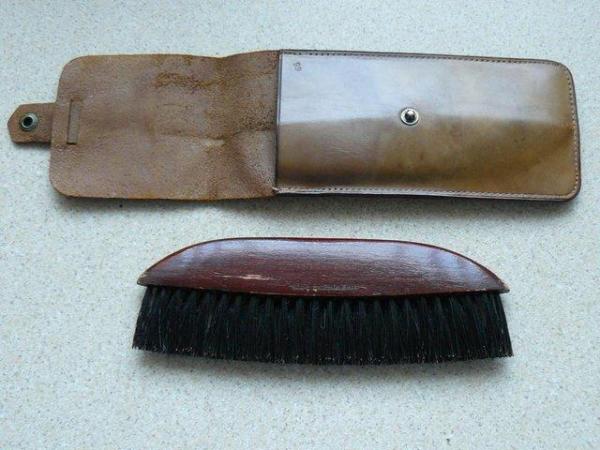 Image 3 of Vintage 1950s mini clothes brush in leather case