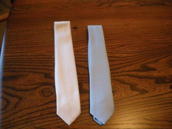 Image 2 of 2 TIES - ONE CREAMY WHITE THE OTHER LIGHT BLUE