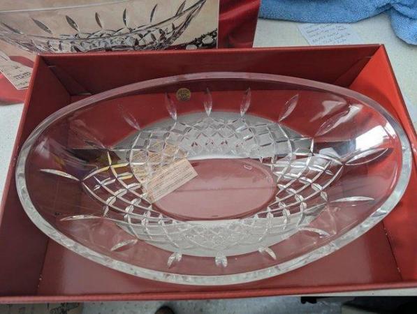 Image 2 of Crystal Glass Oval Dish Made In Italy