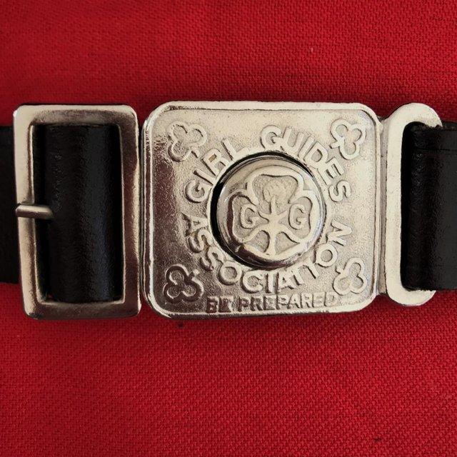 Preview of the first image of Vintage Girl Guides belt. Adjustable. Approx 24"-30" waist..