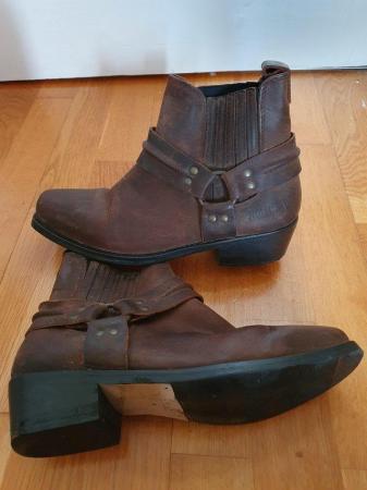 Image 3 of Mens size  8 Western style brown leather ankle boot
