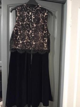 Image 3 of NEXT Black velvet and lace dress