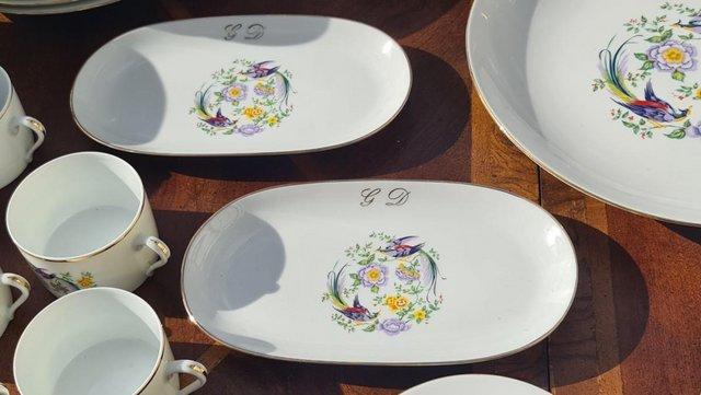 Image 6 of Limoges Fine Porcelain Birds of Paradise Dinner Service