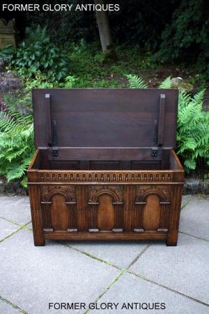 Image 84 of A TITCHMARSH & GOODWIN CARVED OAK BLANKET CHEST BOX TRUNK