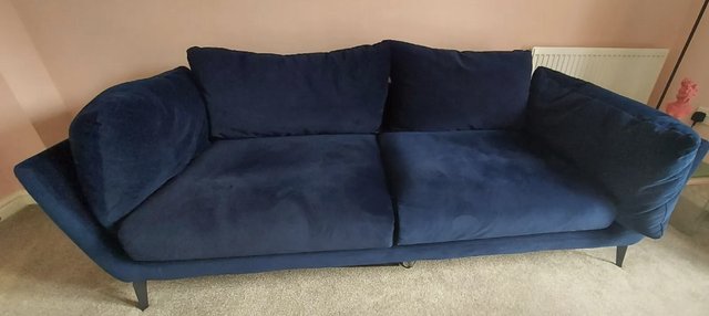 Image 1 of Barker and Stonehouse 3 seater sofa 'Boone' Navy blue velvet