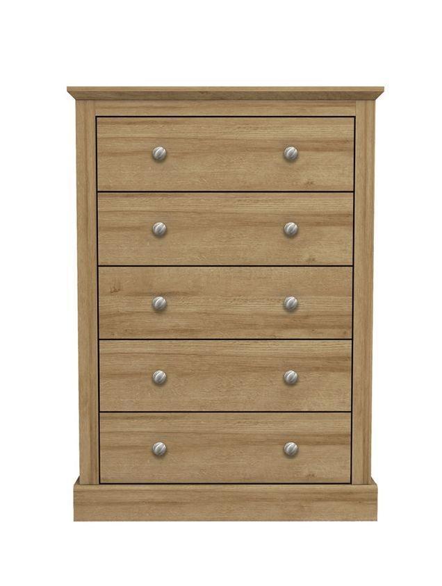 Preview of the first image of DEVON 5 DRAWER CHEST - OAK W 790 mm X H 1119 mm X D 395 mm.