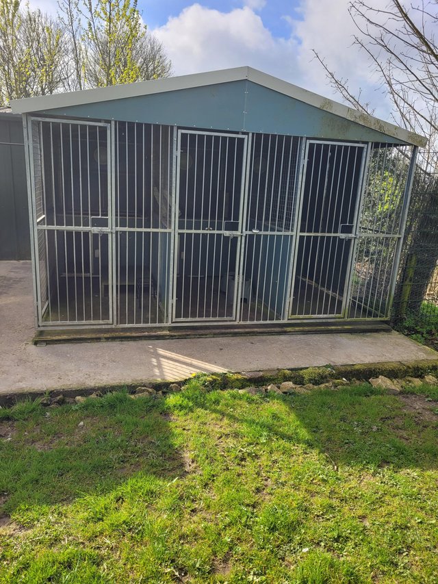 Preview of the first image of Triple set of galvanised dog kennels for sale.