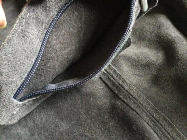 Image 12 of BORSE IN PELLE Dark Grey Suede Leather LARGE Slouch Hobo Bag