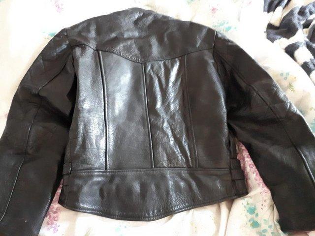 Preview of the first image of Ladies Black Leather Bike Jacket.