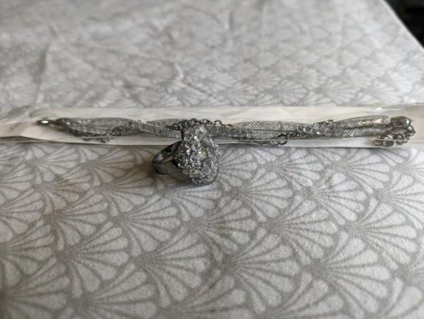 Image 1 of Black and Silver Bracelet and ring