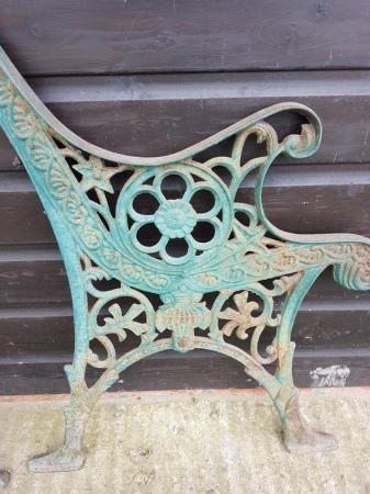 Image 2 of Pair of Antique/vintage Cast Iron Bench Ends