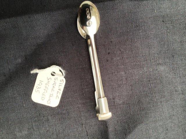 Preview of the first image of Silver Sugar Tongs Sheffield 1935.