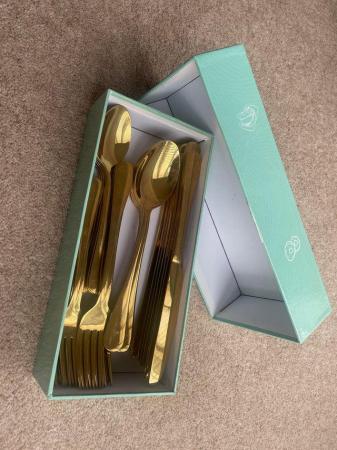 Image 1 of 50 gold mirror finished cutlery sets