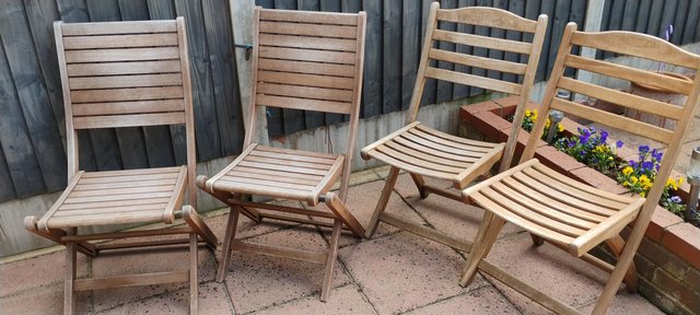 Wooden dining table & 4 chairs — Garden & Outdoor in Chelmsford