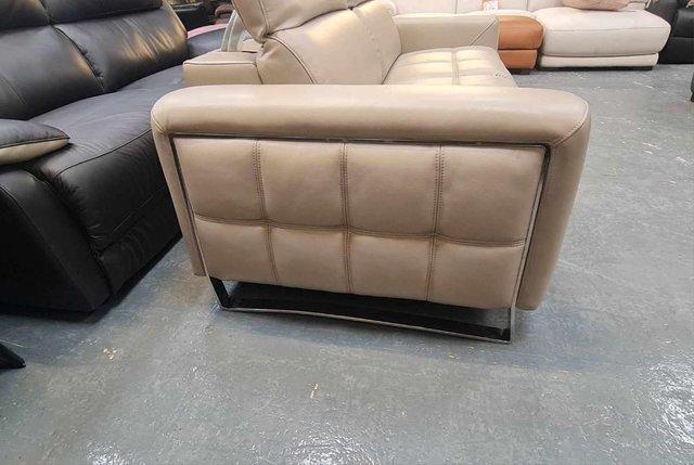 Image 5 of Ex-display Marvella grey leather 3 seater sofa
