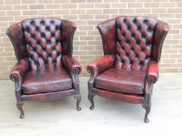 Image 4 of Chesterfield Vintage Queen Anne Armchairs (UK Delivery)