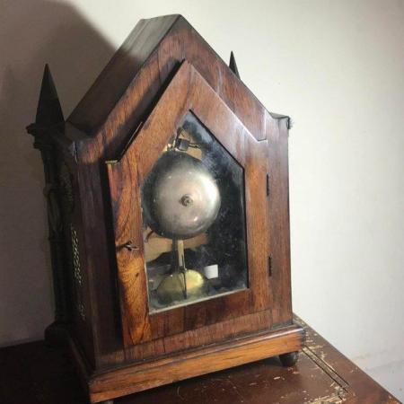 Image 7 of Steeple Clock double Fusee Rosewood cased