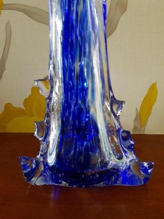 Image 3 of Rare carlos vieria tall horned glass signed vase
