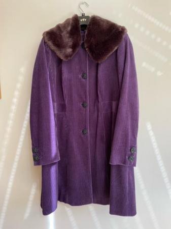 Image 1 of Purple Per Una Ladies Velvet Corduroy Coat