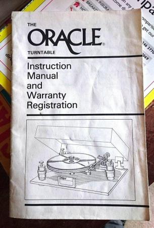 Image 1 of Oracle Turntable Set-Up Instructions Manual