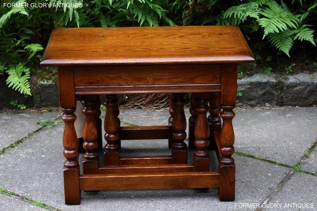 Image 11 of AN OLD CHARM LIGHT OAK NEST OF TABLES COFFEE TEA TABLE SET