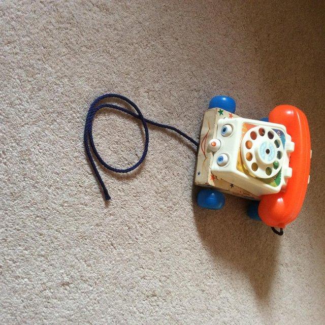 Preview of the first image of Wooden Telephone made by Fisher Price 1970’s.