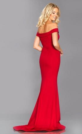 Image 2 of Tiffany's Red Bardot neckline, sleek fit, prom/ evening £95