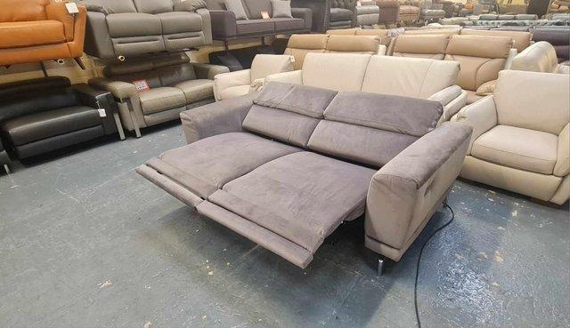 Image 13 of New Sienna grey fabric electric recliner 3 seater sofa
