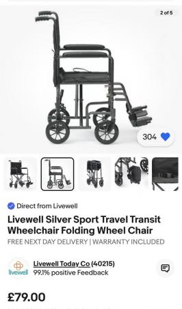 Image 2 of Brand new in box lightweight wheelchair