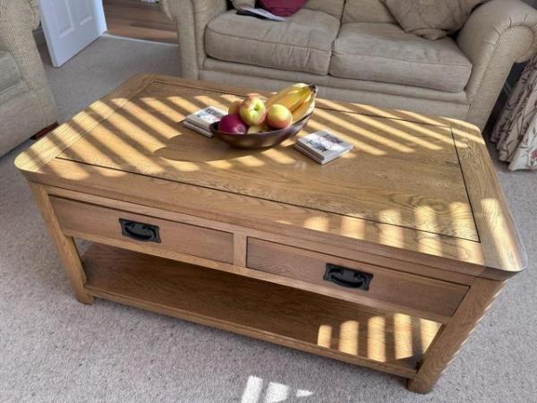 Image 1 of Oak Coffee table,TV unit and Console table