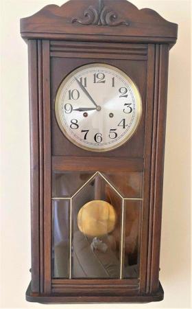 Image 2 of Antique Vintage Oak Case German Junghans Clock,Circa1920