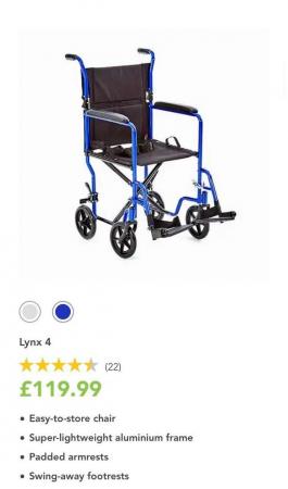 Image 1 of Care Co Lynx 4 transit wheelchair