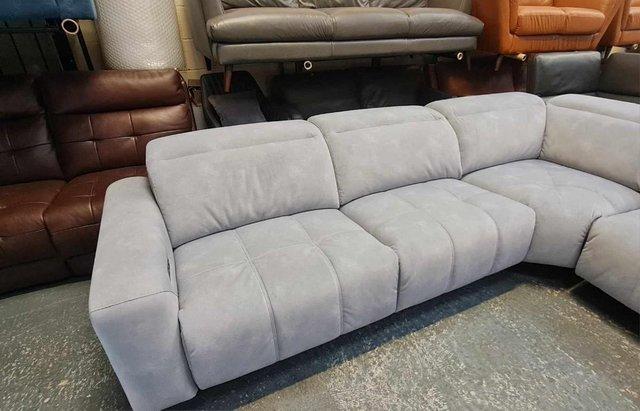 Image 16 of Marvella light blue fabric electric recliner corner sofa