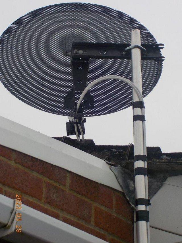 Preview of the first image of Freesat Dish and pole  only on roof for two weeks.