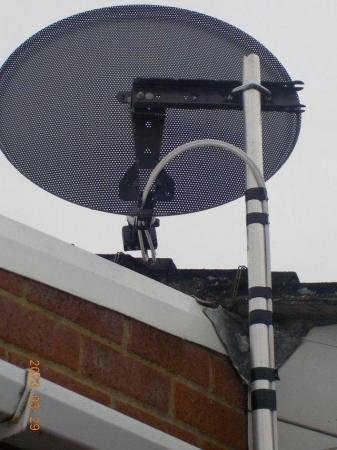 Image 1 of Freesat Dish and pole  only on roof for two weeks
