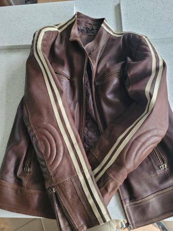 Image 3 of Brown leather jacket large size