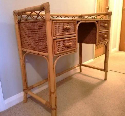 Image 3 of Vintage Bamboo/Cane Dressing Table, late 1970s, VGC.